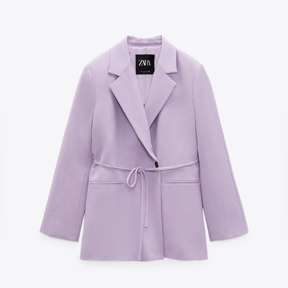 ZARA STRAIGHT CUT BELTED BLAZER - Picture 2 of 11